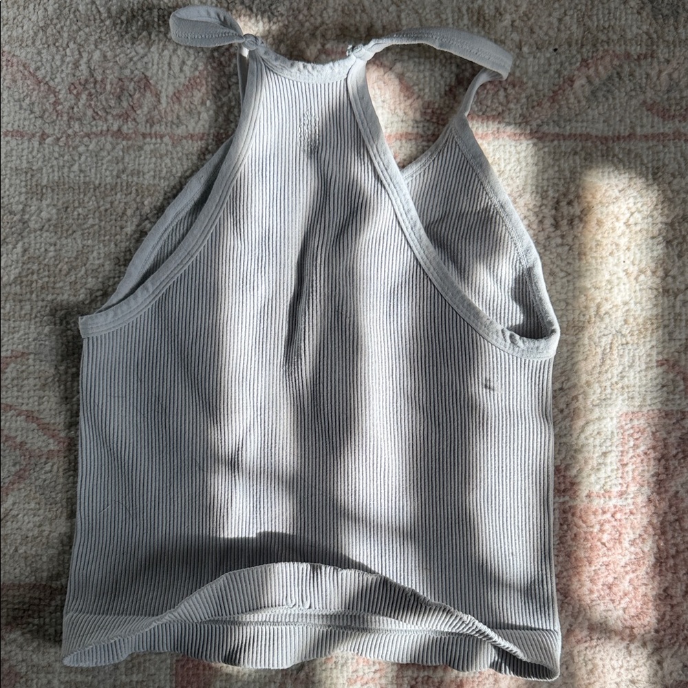 Light Gray Ribbed Tank Top - Picture 2 of 2